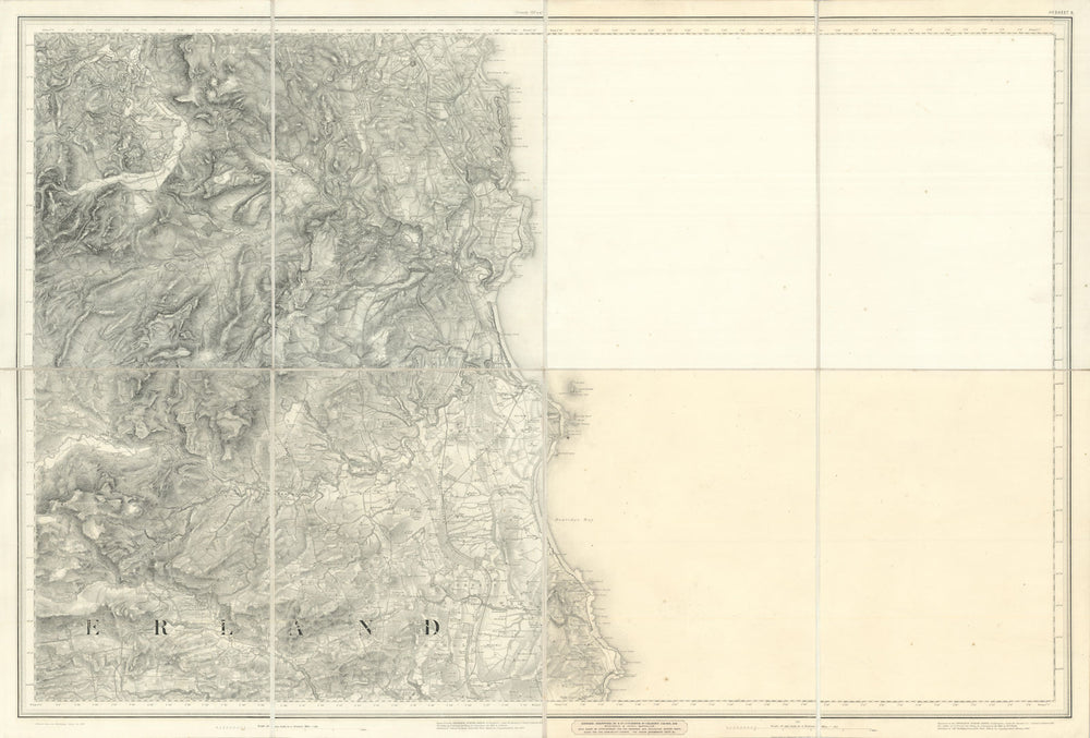 OS #109 Northumberland Coast & Cheviot Fringe. Alnwick Rothbury Amble 1877 map