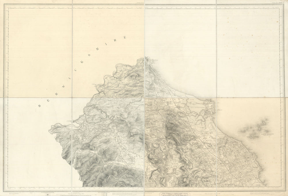 OS #110 Northumberland Coast & Cheviots. Berwick-upon Tweed Lindisfarne 1888 map
