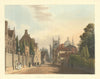 Wadham College, from the Parks. Ackermann's Oxford University 1814 old print