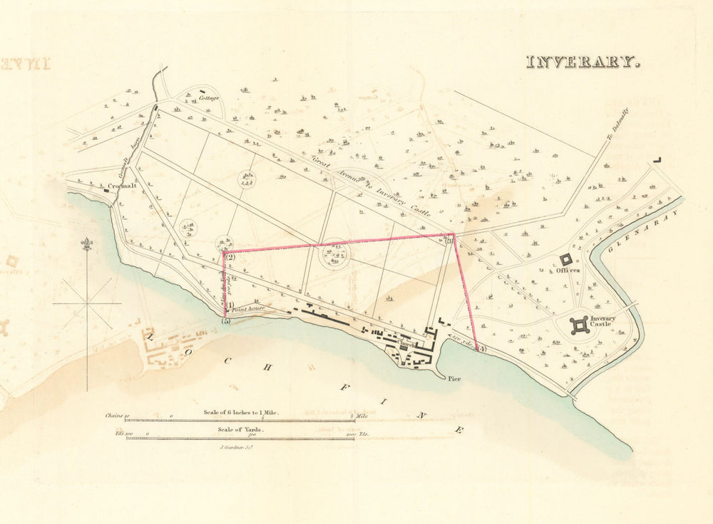 INVERARAY borough/town plan for the REFORM ACT. Inverary. Scotland 1832 map