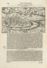 Papia, Olim Ticinum. View of the city of Pavia, Lombardy. SEBASTIAN MÜNSTER 1572