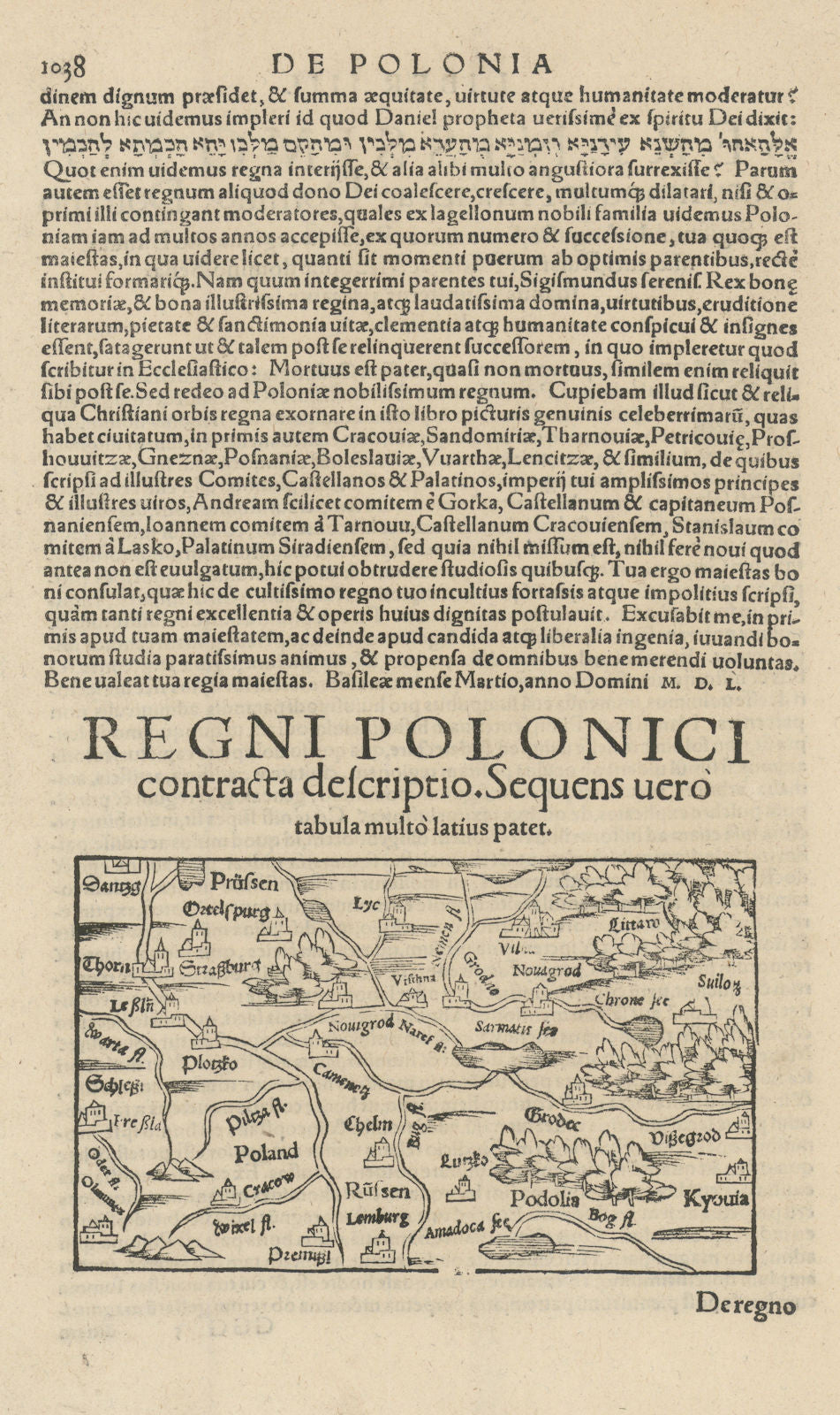 Regni Polonici… Kingdom of Poland. Western Lithuania & Ukraine. MÜNSTER 1572 map