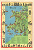 Wales pictorial map. ALNWICK 1937 old vintage plan chart