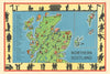 Northern Scotland pictorial map. ALNWICK 1937 old vintage plan chart