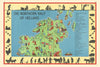 The Northern half of Ireland pictorial map. Ulster. ALNWICK 1937 old