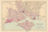 HAMPSHIRE (South). Antique county map by GW BACON 1884 old chart