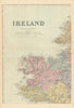 IRELAND (North West). Connacht. Mayo Galway Sligo. Antique map by GW BACON 1884