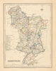 Antique county map of DERBYSHIRE by Creighton & Walker for Lewis c1840 old