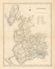 Antique county map of LANCASHIRE by Creighton & Walker for Lewis c1840 old