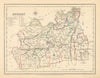 Antique county map of SURREY by Creighton & Starling for Lewis c1840 old