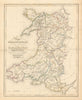 Antique county map of NORTH & SOUTH WALES by Creighton & Walker for Lewis c1840