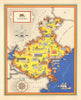 Veneto pictorial map by Vsevolode Nicouline. Italgeo/Agostini c1950 old