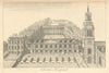 Christ's Hospital by William Henry Toms 1760 old antique vintage print picture