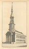 The Church of St Leonard's Shoreditch by Benjamin Cole 1760 old antique print