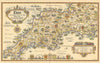 Esso pictorial plan of the The West Country by A.E. Taylor c1934 old map