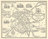 A plan of the City of York in Yorkshire by A.E. Taylor c1934 old vintage map