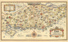 Esso pictorial plan of the roads to the South Coast by A.E. Taylor c1934 map