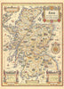 Esso pictorial plan of Scotland by A.E. Taylor c1934 old vintage map chart