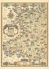 Esso pictorial plan of Wales with Neighbouring Counties by A.E. Taylor c1934 map