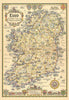 Esso pictorial plan of Ireland by A.E. Taylor c1934 old vintage map chart