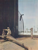 Arabians working with American Tools. Oil workers 1950 old vintage print