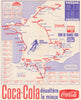 Tour de France - Miroir du Cyclisme. Cycling route poster map 60 x 50 cm 1965