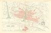 Roman London showing buildings, city walls & early bridges 1912 old map