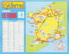 Tour de France - Miroir du Cyclisme. Cycling route poster map 58x45cm 1993