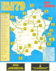 Tour de France - Miroir du Cyclisme. Cycling route poster map 58x45cm 1979