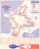 Tour de France - Miroir du Cyclisme. Cycling route poster map 60 x 50 cm 1963