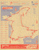 L'Itinéraire du Tour de France - Miroir-Sprint. Cycling route map 1956 old