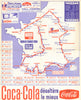 Tour de France - Miroir du Cyclisme. Cycling route poster map 60 x 49 cm 1964
