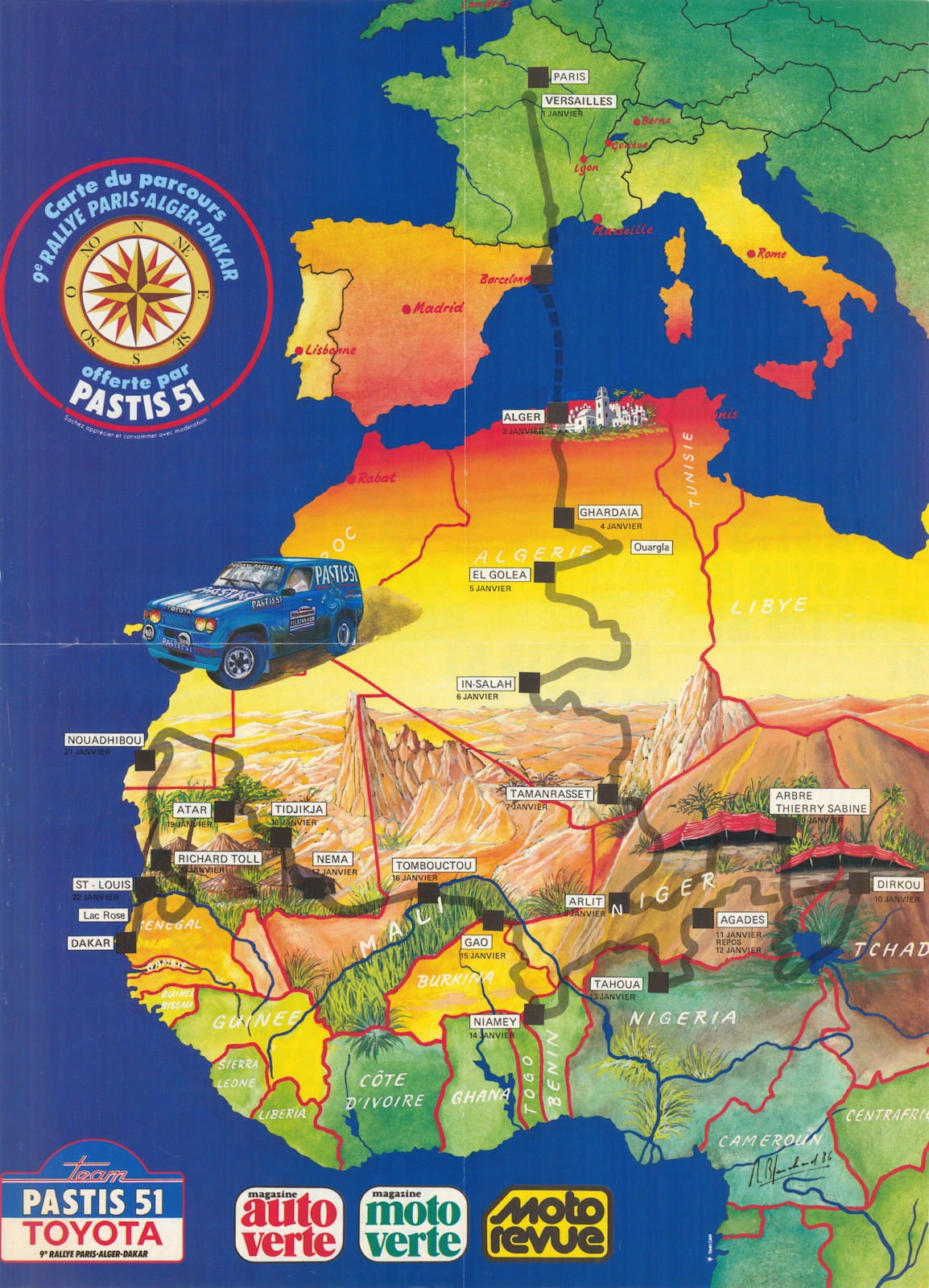 Paris-Dakar Rally maps – Antiquemapsandprints.com