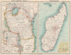 GERMAN EAST AFRICA & MADAGASCAR PROTESTANT MISSIONS. Tanzania Kenya 1911 map