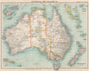 AUSTRALIA NEW ZEALAND FIJI NEW HEBRIDES Protestant Mission stations 1911 map