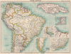 SOUTH AMERICA PROTESTANT MISSIONS. Jamaica Trinidad Br. Guiana Brazil 1911 map