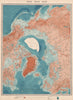 ARCTIC. Show's Peary claim to have reached North Pole. JOHNSTON 1912 old map