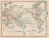 WORLD ON MERCATOR'S PROJECTION unusually Pacific-centred. JOHNSTON 1912 map