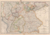 GERMAN EMPIRE SOUTH showing important battlefield & dates. JOHNSTON 1912 map