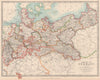 GERMAN EMPIRE NORTH showing important battlefield & dates. JOHNSTON 1912 map