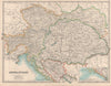 AUSTRIA-HUNGARY. Dalmatian coast. Bosnia. Railways. JOHNSTON 1912 old map