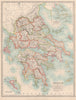 GREECE. Inset Corfu Paxo Cyclades. Railways. JOHNSTON 1912 old antique map