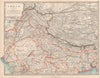 NORTH BRITISH INDIA showing battlefields & dates. Nepal Tibet. JOHNSTON 1912 map