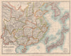 CHINA & JAPAN showing Opium Wars battlefields & dates. JOHNSTON 1912 old map