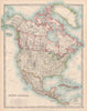NORTH AMERICA. United States Canada Mexico. Railways. JOHNSTON 1912 old map