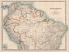 SOUTH AMERICA NORTH. Peru/Ecuador borders as pre 1941 war. JOHNSTON 1912 map