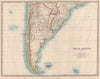 SOUTH AMERICA SOUTH SHEET. Shows Bolivia claim on Gran Chaco. JOHNSTON 1912 map