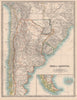 CHILE & ARGENTINA. Paraguay including Gran Chaco. Uruguay. JOHNSTON 1912 map