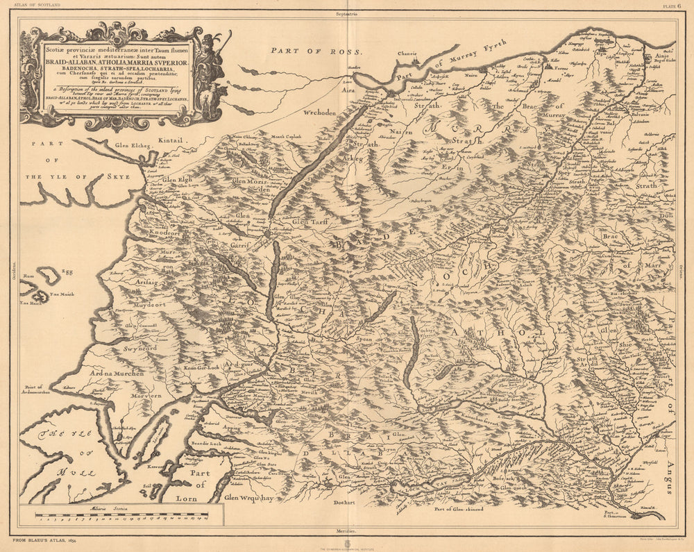 'Scotiae provinciae mediterraneae…'. Scotland. BLAEU 1654 facsimile 1912 map