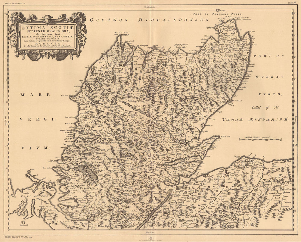 'Extima Scotiae Septentrionalis Ora' Scottish Highlands BLAEU 1654 copy 1912 map